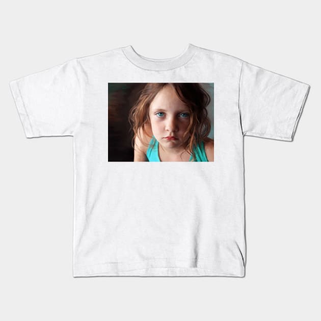 The day she was sick and didn't want to smile Kids T-Shirt by micklyn